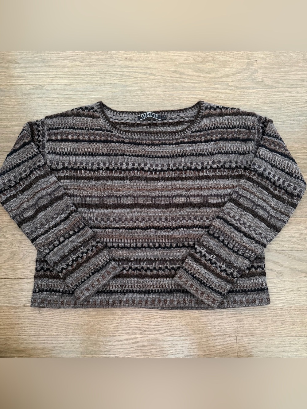 Peruvian Connection Alpaca Cotton Wool Silk Blend knit pullover sweater